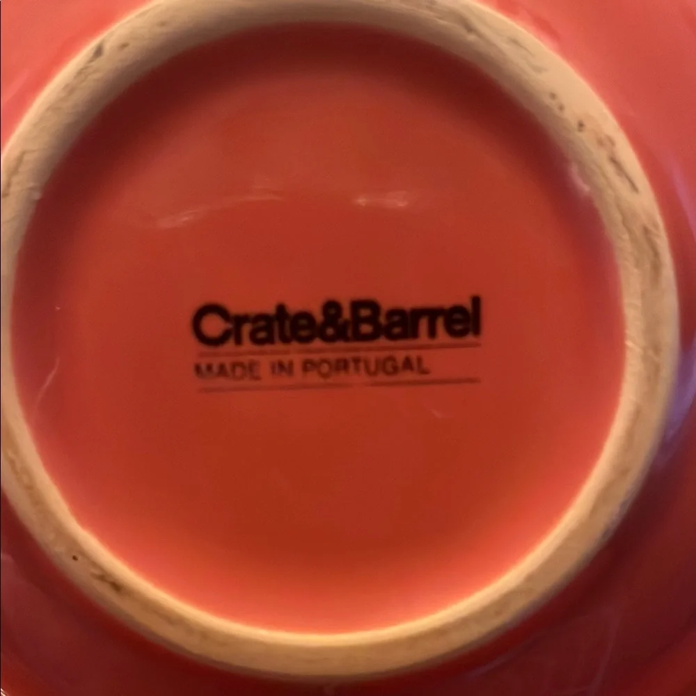 Crate&Barrel Orange Triple Bowl Serveware